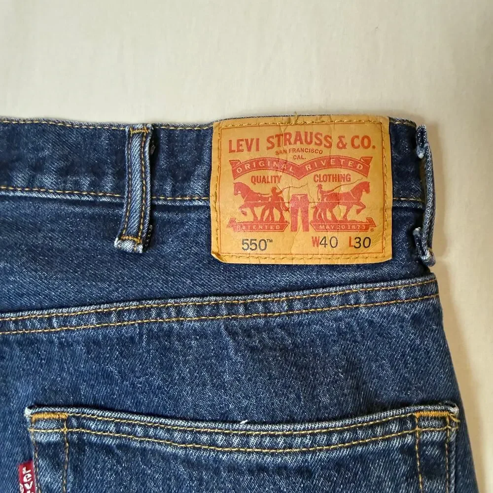Mens Levi’s 550 Relaxed Fit Jeans‎ 40x30 Medium Wash Denim
